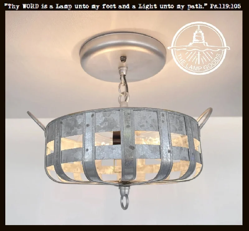 Dimmable Industrial Lighting for Ambiance ControlPetite Galvanized Strapped Metal Ceiling Light Dimmable Industrial Lighting for Ambiance ControlPetite Galvanized Strapped Metal Ceiling Light