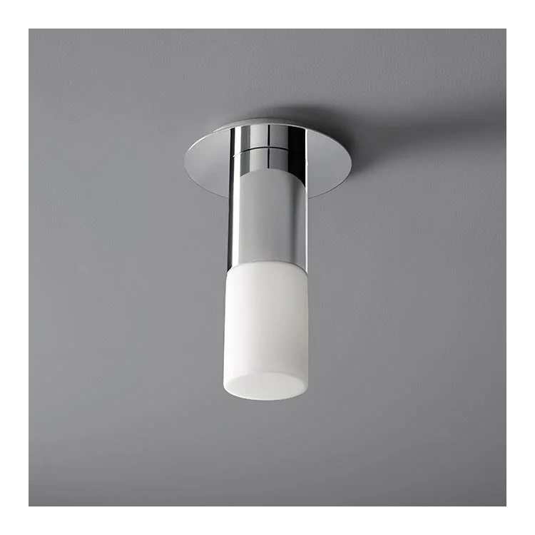Recessed lights with a narrow beam spread for spotlighting artworksPilar Single-Light Small LED Flush Mount Ceiling Fixture with Glass Shade - Polished Chrome Recessed lights with a narrow beam spread for spotlighting artworksPilar Single-Light Small LED Flush Mount Ceiling Fixture with Glass Shade - Polished Chrome