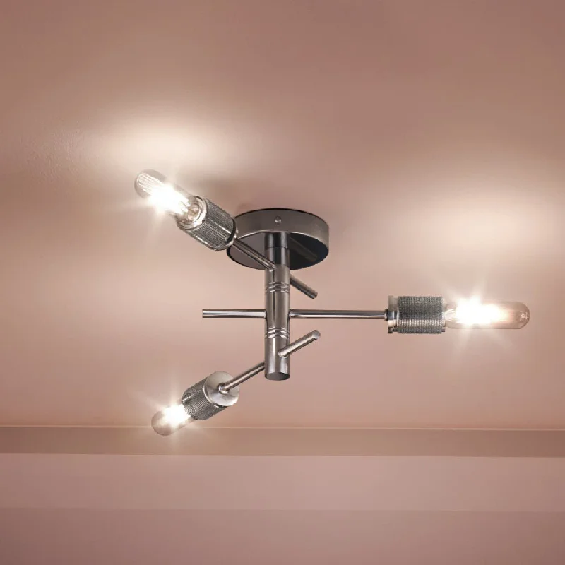 Energy - Efficient Industrial Lighting for Cost - SavingsUEX2164 Mid-Century Modern Ceiling Light 7''H x 15''W, Satin Nickel Finish, Berlin Collection Energy - Efficient Industrial Lighting for Cost - SavingsUEX2164 Mid-Century Modern Ceiling Light 7''H x 15''W, Satin Nickel Finish, Berlin Collection
