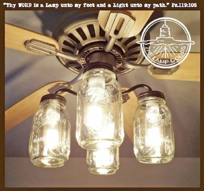Corrosion - Resistant Industrial Lighting for Coastal FactoriesMason Jar Ceiling Fan Light Corrosion - Resistant Industrial Lighting for Coastal FactoriesMason Jar Ceiling Fan Light