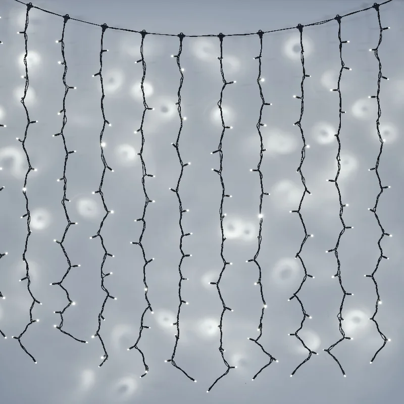 Battery - Operated String Lights for Indoor UsePlus Connect 2m x 2m 144 White Connectable Curtain Lights Black Cable Battery - Operated String Lights for Indoor UsePlus Connect 2m x 2m 144 White Connectable Curtain Lights Black Cable