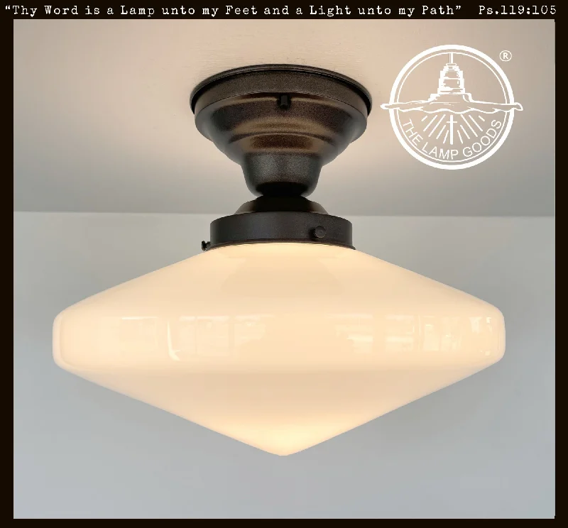 Dimmable Industrial Lighting for Ambiance ControlSPACE AGE 1940's Antique Milk Glass CEILING Light Retro Art Deco Dimmable Industrial Lighting for Ambiance ControlSPACE AGE 1940's Antique Milk Glass CEILING Light Retro Art Deco