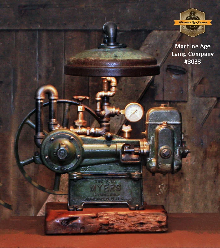 Industrial Lighting for Electronics ManufacturingSteampunk Industrial / Machine Age Lamp / Antique F.E. Myers / Well Pump / Farm / Barnwood / #3033 sold Industrial Lighting for Electronics ManufacturingSteampunk Industrial / Machine Age Lamp / Antique F.E. Myers / Well Pump / Farm / Barnwood / #3033 sold