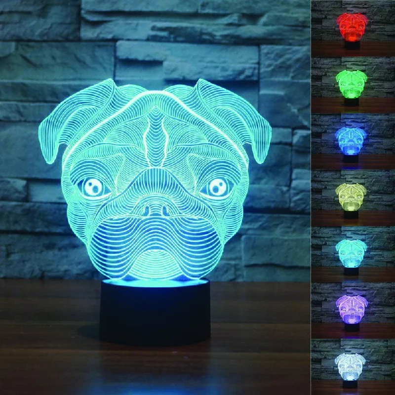 Art Deco - Style Lava Lamps for Elegant InteriorsPug 3D Lamp Colour Changing