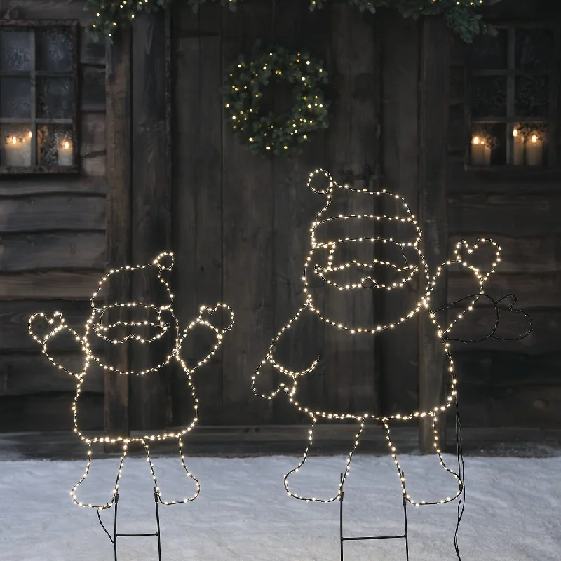 String Lights for Wedding ReceptionsSanta Claus Outline Micro LED Stake Light Duo