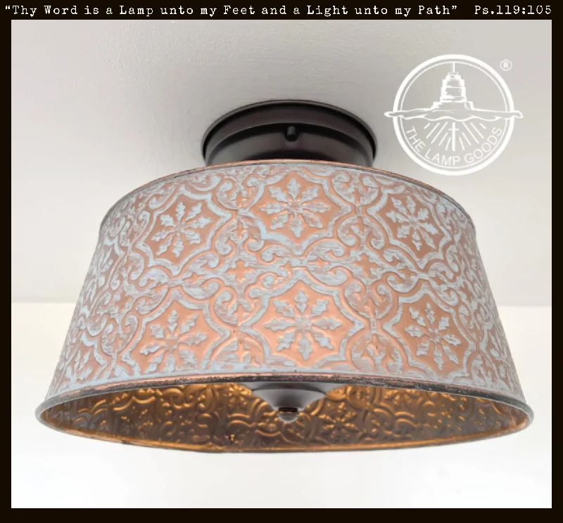 Industrial Pendant Lighting for Machine ShopsOrnate Copper Farmhouse Ceiling Light - 4 Bulb Industrial Pendant Lighting for Machine ShopsOrnate Copper Farmhouse Ceiling Light - 4 Bulb