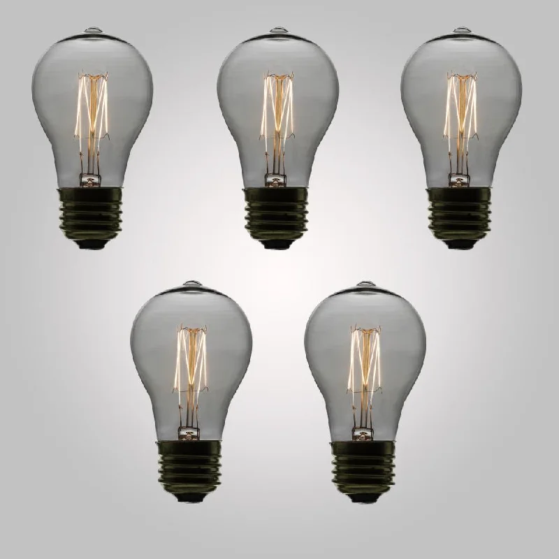 Replaceable filament Edison light bulbsCLOSEOUT 11-Watt Incandescent PS50 Vintage Edison Light Bulb, Squirrel Cage Filament, E26 Base (5-Pack) Replaceable filament Edison light bulbsCLOSEOUT 11-Watt Incandescent PS50 Vintage Edison Light Bulb, Squirrel Cage Filament, E26 Base (5-Pack)
