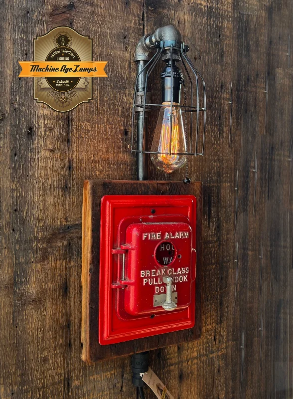 Low - Bay Industrial Lighting Fixtures for Small FactoriesAntique Fire Fireman Call box Alarm Wall Sconce / Lamp #3956 Low - Bay Industrial Lighting Fixtures for Small FactoriesAntique Fire Fireman Call box Alarm Wall Sconce / Lamp #3956