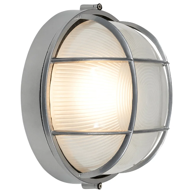 Recessed lights for meditation rooms for a calm atmosphere1 Light Outdoor LED Bulkhead, 800 Lumens, 9W, Satin Finish, 120V, Nauticus Round Dual Mount