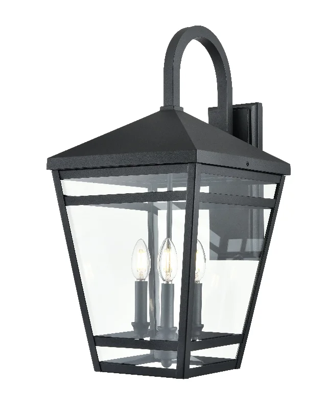 Industrial Pendant Lighting for Machine ShopsSeager Outdoor Wall Sconce - Textured Black - Clear Glass - 14.75in. Extension - E12 Candelabra Base Industrial Pendant Lighting for Machine ShopsSeager Outdoor Wall Sconce - Textured Black - Clear Glass - 14.75in. Extension - E12 Candelabra Base