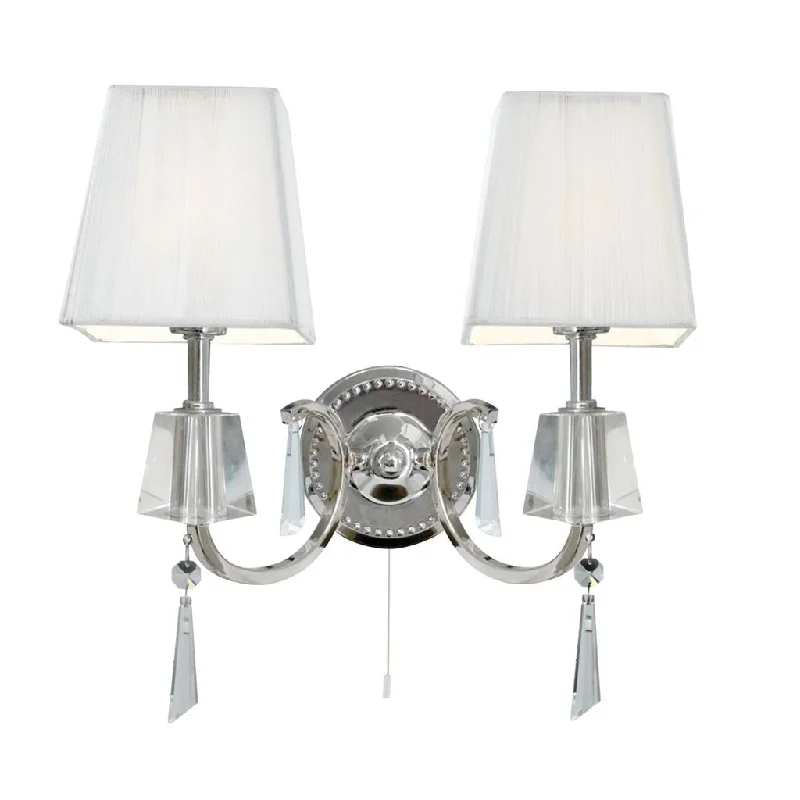 metal wall lamps with a matte black finish for a sleek and modern lookPortico 2Lt Wall Light - Chrome
