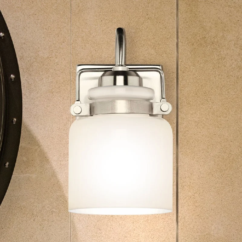 Industrial Ceiling - Mounted Lighting for Assembly PlantsUHP4540 Transitional Indoor Bath Light, 9''H x 7"W x 5''D, Brushed Nickel Finish, Bowman Collection Industrial Ceiling - Mounted Lighting for Assembly PlantsUHP4540 Transitional Indoor Bath Light, 9''H x 7"W x 5''D, Brushed Nickel Finish, Bowman Collection