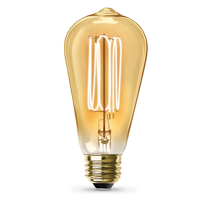 Smart dimmable Edison light bulbs for smart homes3.8W (40W Equivalent) ST19 E26 Dimmable Exposed Thin Filament Amber Glass Vintage Edison LED Light Bulb, Warm Light (2-Pack) Smart dimmable Edison light bulbs for smart homes3.8W (40W Equivalent) ST19 E26 Dimmable Exposed Thin Filament Amber Glass Vintage Edison LED Light Bulb, Warm Light (2-Pack)