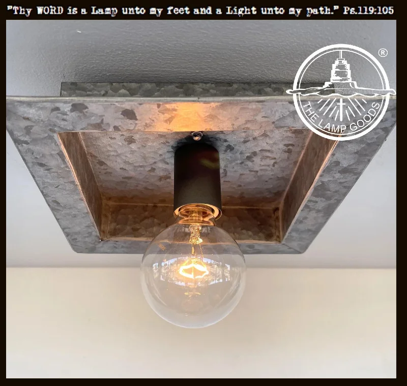 Industrial Area Lighting for Large Open SpacesSquare Galvanized Farmhouse Ceiling Light Fixture Industrial Area Lighting for Large Open SpacesSquare Galvanized Farmhouse Ceiling Light Fixture