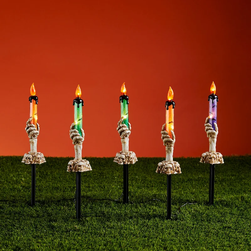 String Lights for Balcony Decoration5 Skeleton Candle Garden Stake Lights