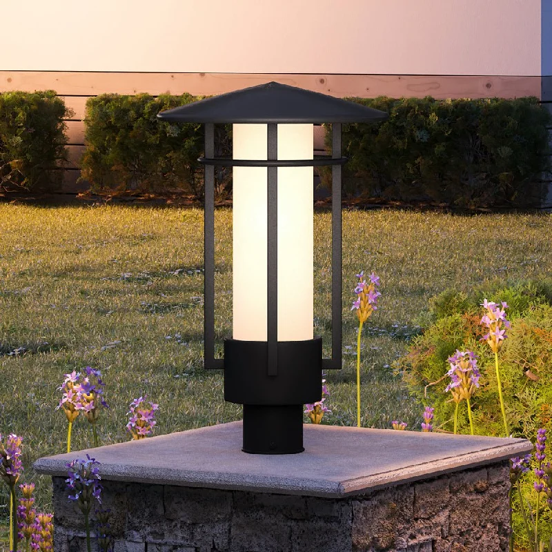 Industrial Lighting for Woodworking FactoriesUHP1313 Mid-Century Modern Outdoor Post Light 17.125''H x 11.125''W, Midnight Black Finish, Riverside Collection Industrial Lighting for Woodworking FactoriesUHP1313 Mid-Century Modern Outdoor Post Light 17.125''H x 11.125''W, Midnight Black Finish, Riverside Collection