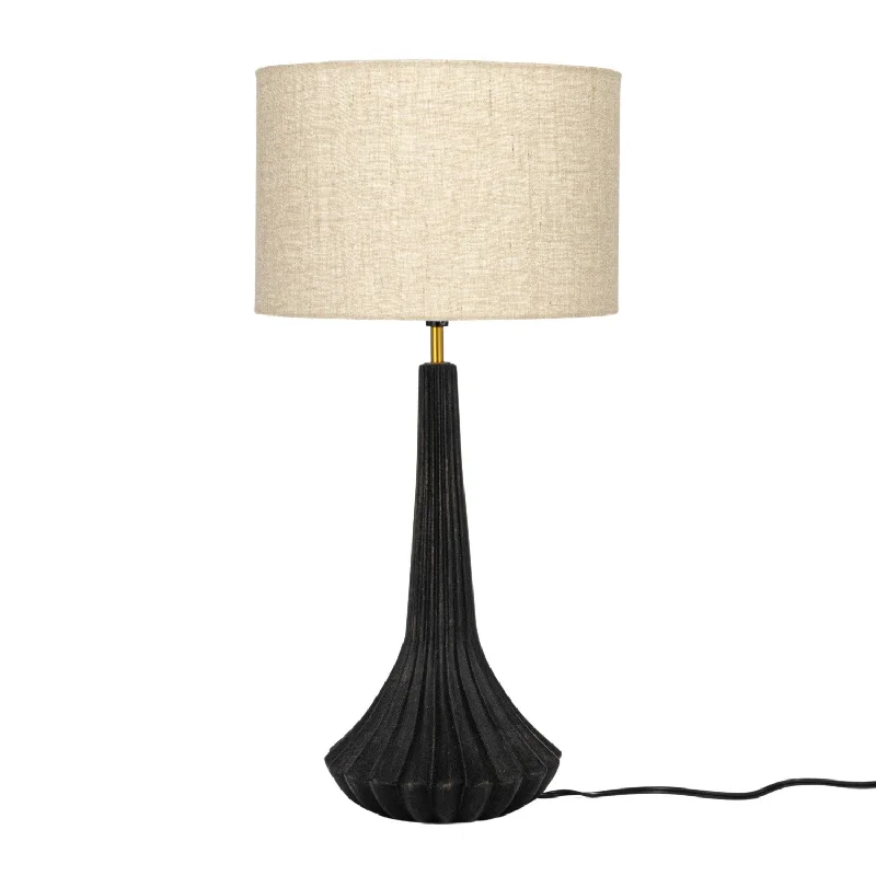 Salt Lamps for Art Studios to Set a Creative MoodBlack Pleated Table Lamp