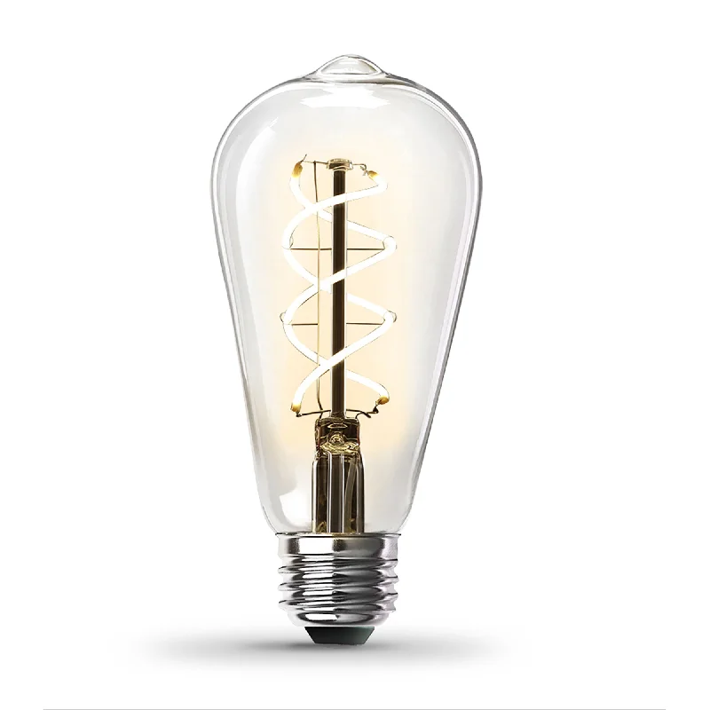 Edison light bulbs for barn lighting6.5W (60W Replacement) ST19 E26 Spiral Filament Clear Glass Vintage Edison LED Light Bulb, Warm Light Edison light bulbs for barn lighting6.5W (60W Replacement) ST19 E26 Spiral Filament Clear Glass Vintage Edison LED Light Bulb, Warm Light