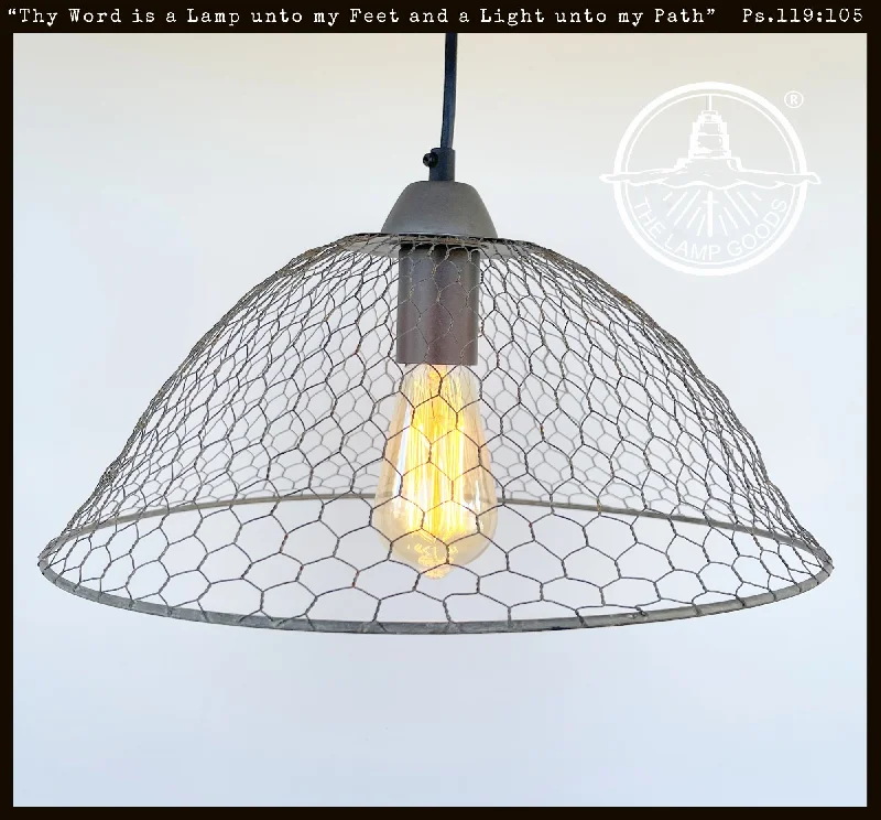 Dust - Resistant Industrial Lighting for Dirty WorkspacesChicken Wire Farmhouse Pendant Light