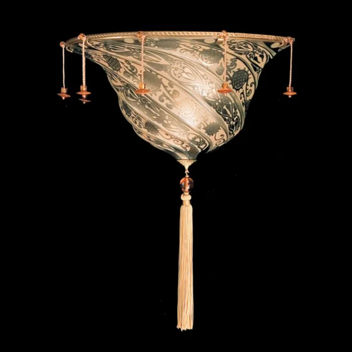 mid - century modern wall lamps with iconic shapes for a stylish studyMurano Glass Wall Light In The Fortuny Style In 7 Colours
