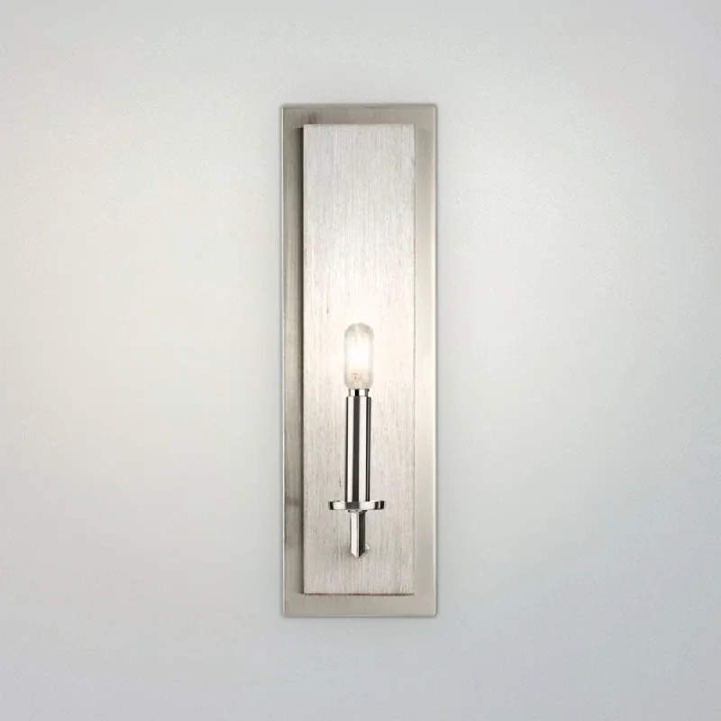 Industrial Wall - Mounted Lighting for Workshop WallsUHP4570 Posh Indoor Wall Sconce, 18-1/8''H x 4-1/2"W x 5-1/2''D, Brushed Nickel Finish, Spartanburg Collection Industrial Wall - Mounted Lighting for Workshop WallsUHP4570 Posh Indoor Wall Sconce, 18-1/8''H x 4-1/2"W x 5-1/2''D, Brushed Nickel Finish, Spartanburg Collection