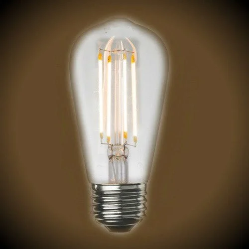 Nickel plated base Edison light bulbsLED Clear Filament Vintage Bulb - 7 Watt - Edison Style 2700K Nickel plated base Edison light bulbsLED Clear Filament Vintage Bulb - 7 Watt - Edison Style 2700K