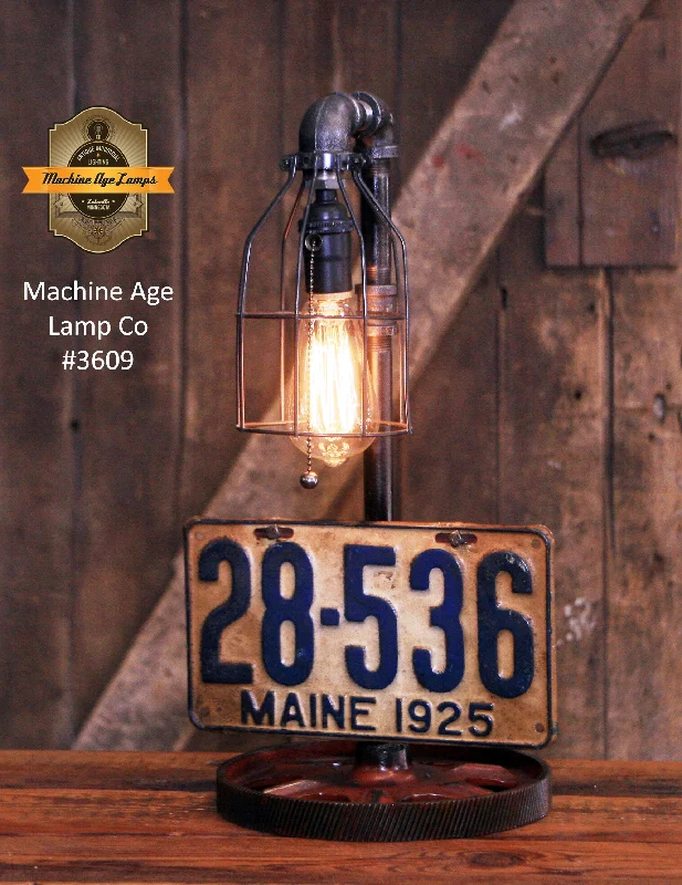 Industrial Lighting for Pharmaceutical ManufacturingSteampunk Industrial / Antique 1925 license Plate Maine / Automotive / Lamp #3510 Industrial Lighting for Pharmaceutical ManufacturingSteampunk Industrial / Antique 1925 license Plate Maine / Automotive / Lamp #3510
