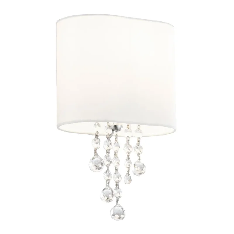 leather wall lamps with a distressed texture for a rugged and stylish lookNina 1Lt Wall Light - Chrome, White and Black