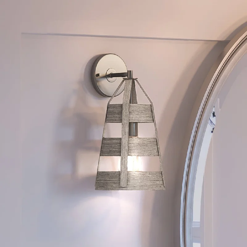 Low - Bay Industrial Lighting Fixtures for Small FactoriesUEX2292 Modern Farmhouse Wall Sconce 14''H x 7''W, Satin Nickel Finish, Eastport Collection Low - Bay Industrial Lighting Fixtures for Small FactoriesUEX2292 Modern Farmhouse Wall Sconce 14''H x 7''W, Satin Nickel Finish, Eastport Collection