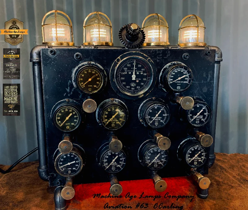 Industrial Lighting for Chemical PlantsSteam punk 1940’s WWII Submarine Diesel Engine Generator Control Panel Lamp / Nautical / #cc63 sold Industrial Lighting for Chemical PlantsSteam punk 1940’s WWII Submarine Diesel Engine Generator Control Panel Lamp / Nautical / #cc63 sold
