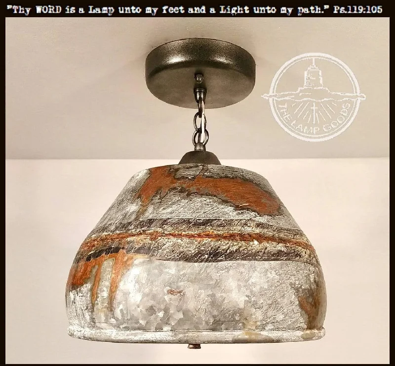Low - Bay Industrial Lighting Fixtures for Small FactoriesRustic Bucket Chain Ceiling Light Low - Bay Industrial Lighting Fixtures for Small FactoriesRustic Bucket Chain Ceiling Light