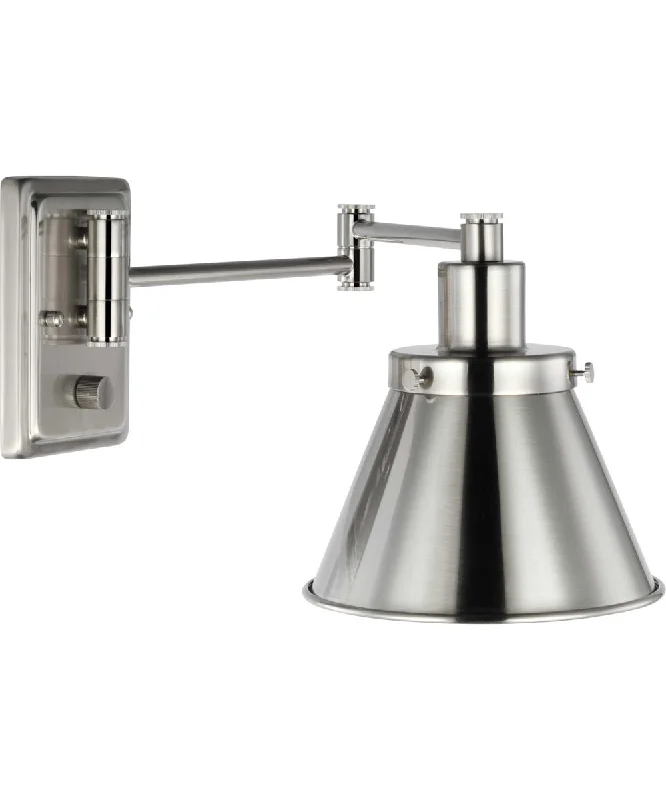 mid - century modern wall lamps with iconic shapes for a stylish studyHinton Swing Arm Wall Light Brushed Nickel mid - century modern wall lamps with iconic shapes for a stylish studyHinton Swing Arm Wall Light Brushed Nickel