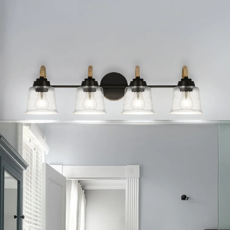 Industrial Wall - Mounted Lighting for Workshop WallsUQL5882 Coastal Indoor Bath Light, 8.25''H x 31''W x 7.75''D, Matte Black Finish, Leyton Collection