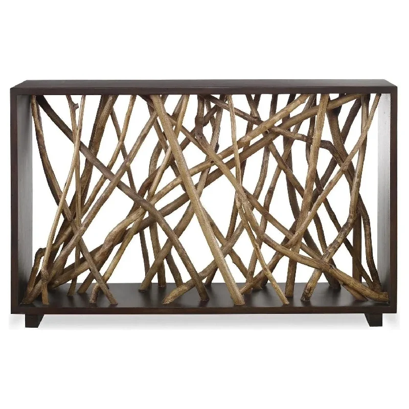 Teak Maze Console Table