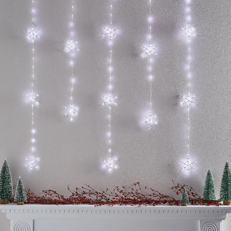 Fairy String Lights for Bedroom DecorSnowflake Christmas Curtain Light
