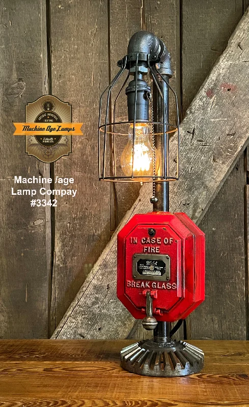 Industrial Lighting for Automotive Manufacturing PlantsSteampunk Industrial Machine Age Lamp / Fireman / Police / Antique Call box / Alarm / Lamp #3342