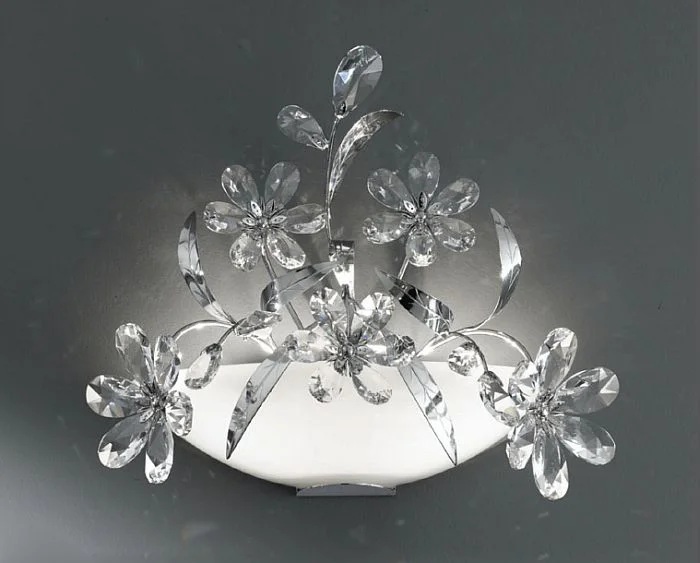 bohemian wall lamps with colorful glass for an eclectic hallwayWall Light With Clear Asfour Crystal Flowers