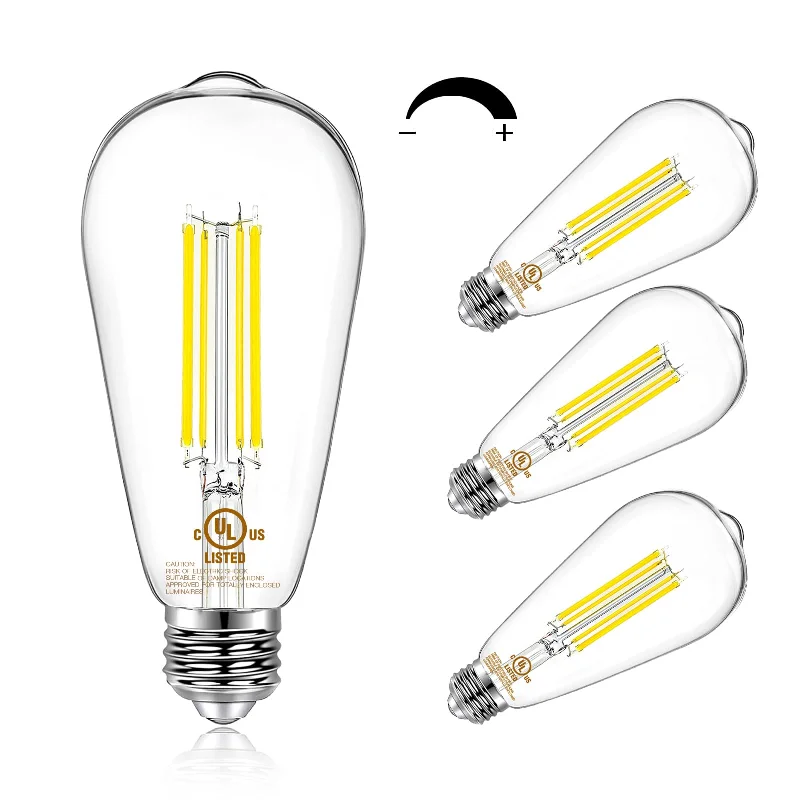 Retro Edison filament light bulbsDAYBETTER 4 Pack Vintage LED Edison Bulbs, E26 Led Bulb 60W Equivalent, Dimmable Led Light Bulbs, High Brightness 800 LM Daylight 5000K, ST58 Antique LED Filament Bulbs, Clear Glass Style for Home Retro Edison filament light bulbsDAYBETTER 4 Pack Vintage LED Edison Bulbs, E26 Led Bulb 60W Equivalent, Dimmable Led Light Bulbs, High Brightness 800 LM Daylight 5000K, ST58 Antique LED Filament Bulbs, Clear Glass Style for Home
