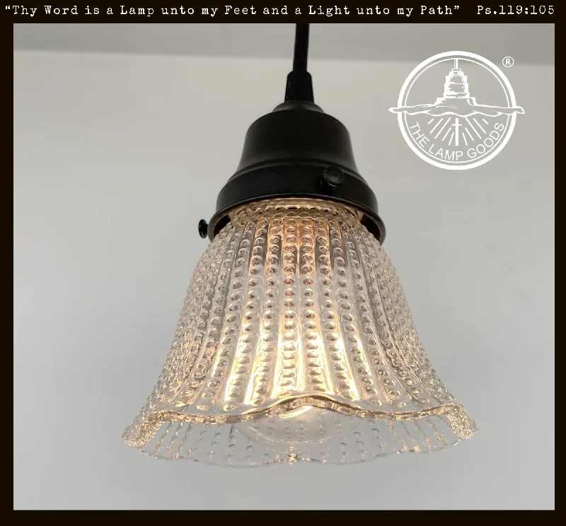 Industrial Lighting for Food Processing FactoriesPetite Hobnail 1940's Glass Pendant Light Industrial Lighting for Food Processing FactoriesPetite Hobnail 1940's Glass Pendant Light