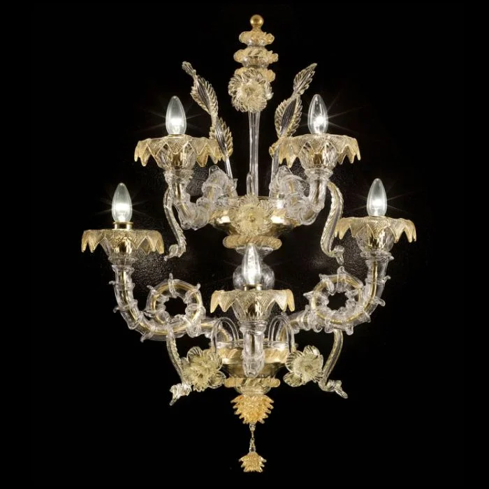 fabric wall lamps with a linen shade for a relaxed and breathable atmosphereRezzonico-Style Murano Glass Wall Lights