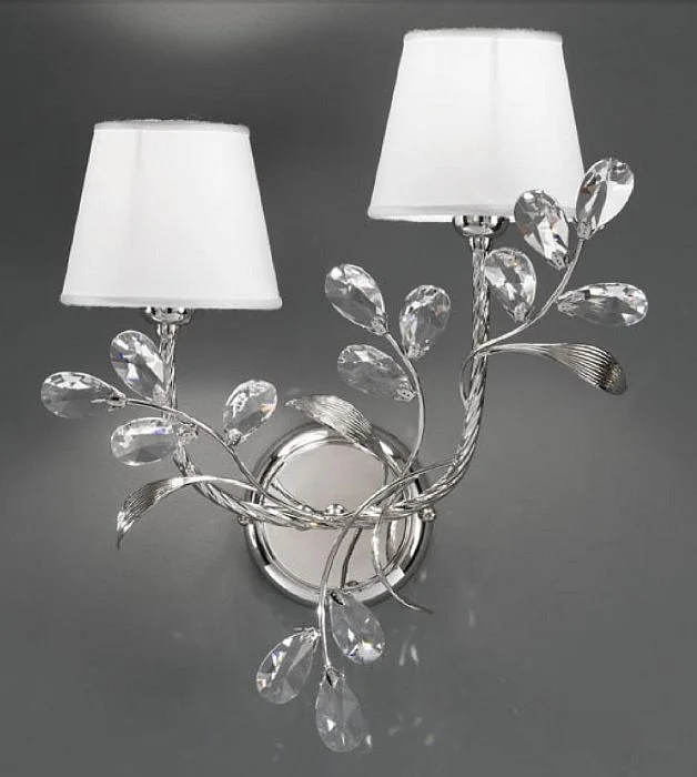 art deco wall lamps with geometric patterns for a retro - inspired bathroomClear Asfour Crystal Wall Light With Chrome Frame