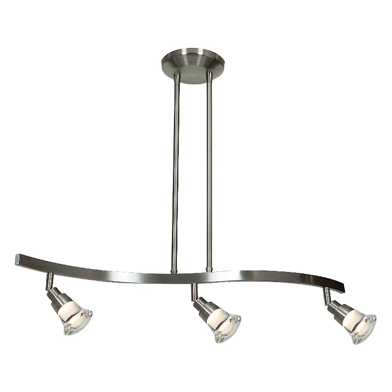 Low - voltage recessed lights for safety in children's rooms3 Light LED Pendant Spotlight, 1200 Lmens, 15W, 3000K, 120V, Matte Chrome Finish, Optix Collection Low - voltage recessed lights for safety in children's rooms3 Light LED Pendant Spotlight, 1200 Lmens, 15W, 3000K, 120V, Matte Chrome Finish, Optix Collection
