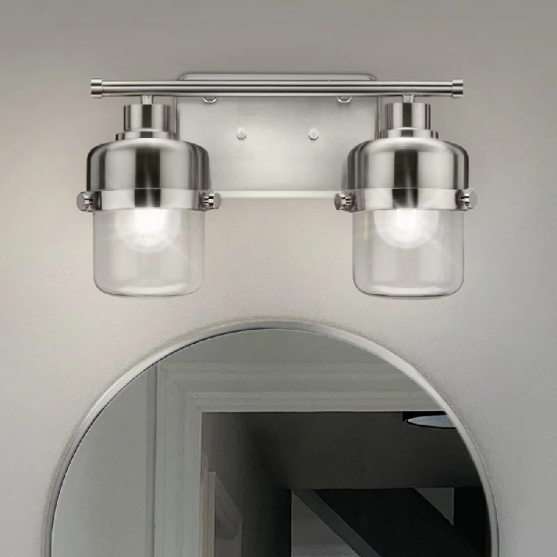 Dust - Resistant Industrial Lighting for Dirty WorkspacesUHP4472 Industrial Indoor Bath Light, 8-3/8''H x 6-3/8"W x 14-5/8''D, Brushed Nickel Finish, Olympia Collection Dust - Resistant Industrial Lighting for Dirty WorkspacesUHP4472 Industrial Indoor Bath Light, 8-3/8''H x 6-3/8"W x 14-5/8''D, Brushed Nickel Finish, Olympia Collection