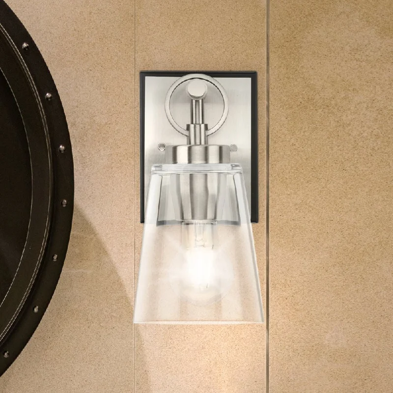 Industrial Lighting for Metal Fabrication ShopsUHP4940 Classic Indoor Bath Light, 9-1/8''H x 6-5/8"W x 4-3/4''D, Brushed Nickel Finish, Norfolk Collection Industrial Lighting for Metal Fabrication ShopsUHP4940 Classic Indoor Bath Light, 9-1/8''H x 6-5/8"W x 4-3/4''D, Brushed Nickel Finish, Norfolk Collection