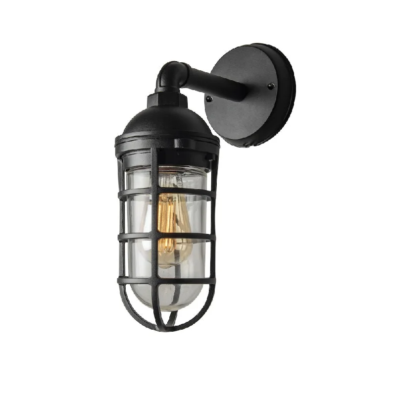 rustic farmhouse wall lamps with wooden accents for cozy bedroomsOlbia Wall Light Black/White IP44