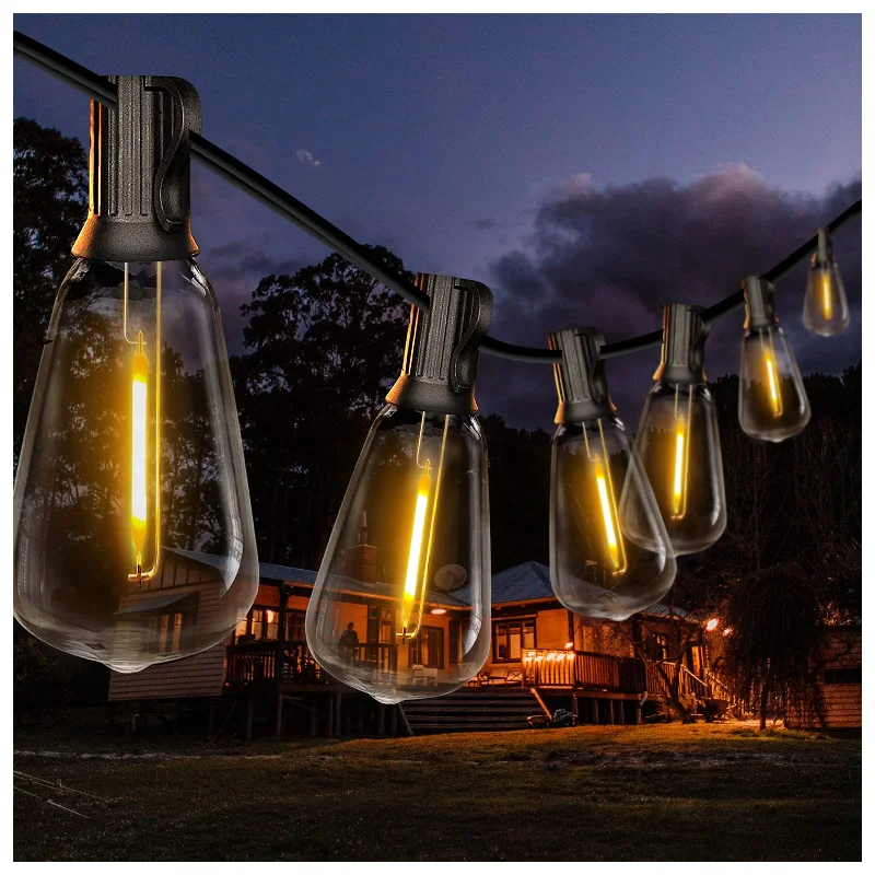 String Lights for Outdoor Dining AreasDAYBETTER 50ft Solar Outdoor String Lights Waterproof, ST38 LED Patio Lights Outside Garden Balcony Backyard Sunroom Decor, Weatherproof Plastic Hanging Lights for Yard Porch Bistro String Lights for Outdoor Dining AreasDAYBETTER 50ft Solar Outdoor String Lights Waterproof, ST38 LED Patio Lights Outside Garden Balcony Backyard Sunroom Decor, Weatherproof Plastic Hanging Lights for Yard Porch Bistro