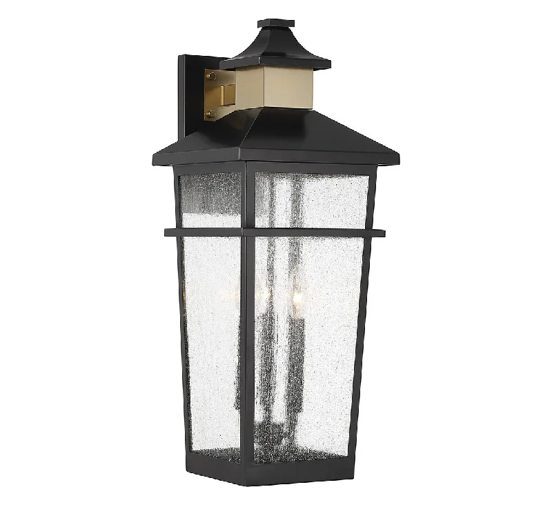 wood wall lamps with natural grain for a warm and organic feelKingsley 3-Light Outdoor Wall Lantern wood wall lamps with natural grain for a warm and organic feelKingsley 3-Light Outdoor Wall Lantern