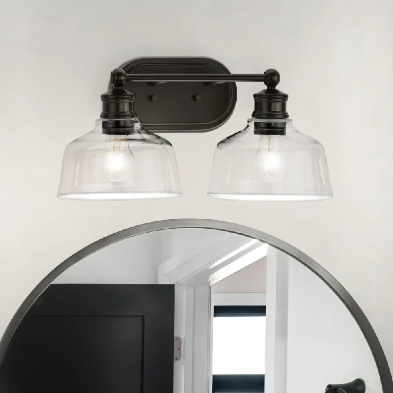 Industrial Lighting for Printing Press FacilitiesUHP4875 Vintage Indoor Bath Light, 8''H x 9"W x 17''D, Matte Black Finish, Lubbock Collection