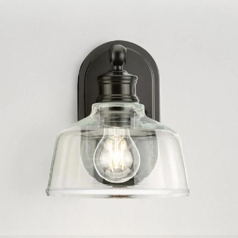 Industrial Area Lighting for Large Open SpacesUHP4872 Vintage Indoor Bath Light, 8''H x 9"W x 7-5/8''D, Matte Black Finish, Lubbock Collection Industrial Area Lighting for Large Open SpacesUHP4872 Vintage Indoor Bath Light, 8''H x 9"W x 7-5/8''D, Matte Black Finish, Lubbock Collection