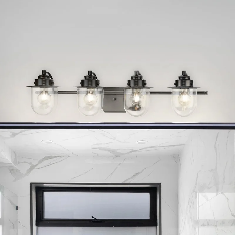 Industrial Lighting with High CRI (Color Rendering Index) for True Color PerceptionUHP4751 Nautical Indoor Bath Light, 8''H x 7-1/2"W x 32-1/2''D, Matte Black Finish, Napoleon Collection Industrial Lighting with High CRI (Color Rendering Index) for True Color PerceptionUHP4751 Nautical Indoor Bath Light, 8''H x 7-1/2"W x 32-1/2''D, Matte Black Finish, Napoleon Collection